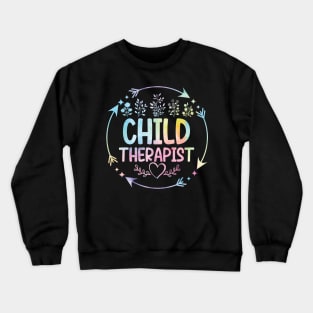 Child Therapist cute floral watercolor Crewneck Sweatshirt